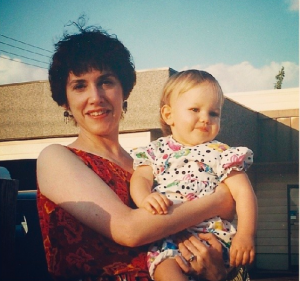 Victoria Pedretti with her mother at an early age.