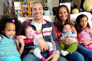 Aviss with her husband and four children.