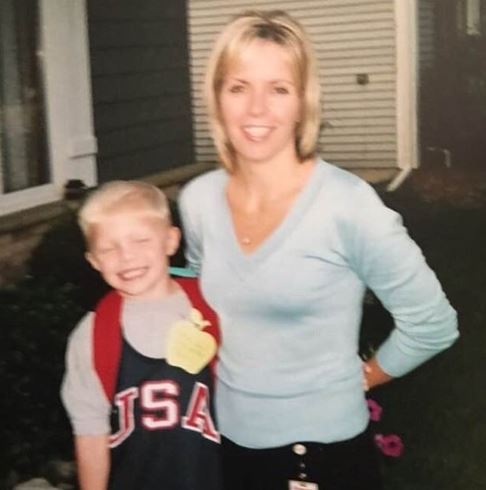 Tristan Jass with his mother