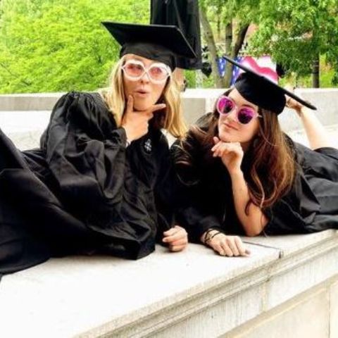 Zoe's graduation pic with her friend. Source Instagram