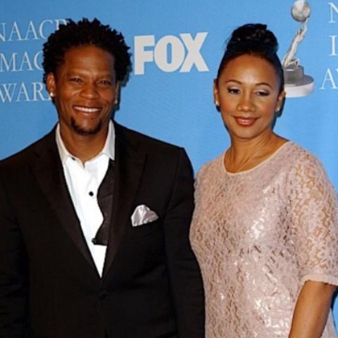 D.L. Hughley with his wife, LaDonna Hughley