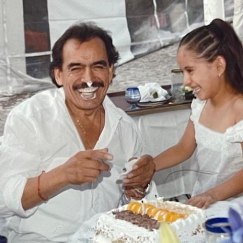 Young Marcelia Figueroa with her dad