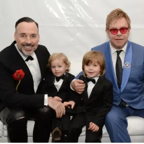 Renate Blauel's ex-husband, Elton John with his family