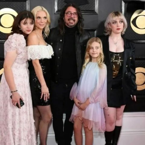 Harper Willow Grohl with her family during an event