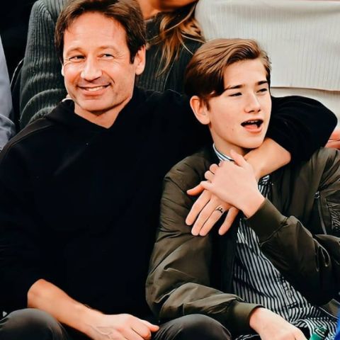 Kyd Miller Duchovny with his dad